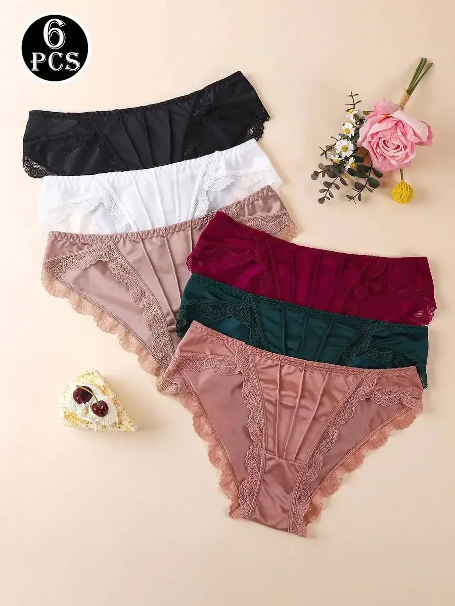 6 Pcs Lace Womens Seamless Low Waist Panties Comfortable Lightweight Briefs
6 Pcs Lace Womens Seamless Low Waist Panties Comfortable Lightweight Briefs