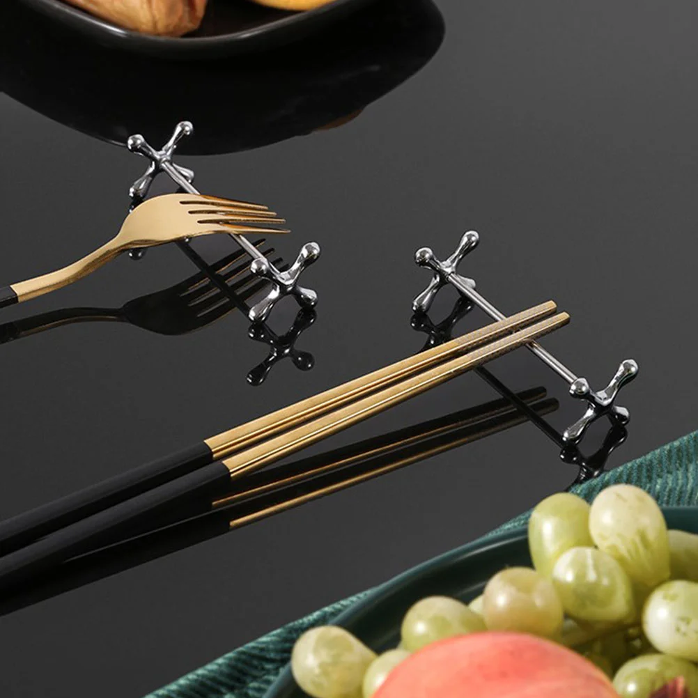 2 Pcs Tray Cutlery Holder Chopstick Rack Set Desktop Fork Rest Decorative Silver Travel
2 Pcs Tray Cutlery Holder Chopstick Rack Set Desktop Fork Rest Decorative Silver Travel