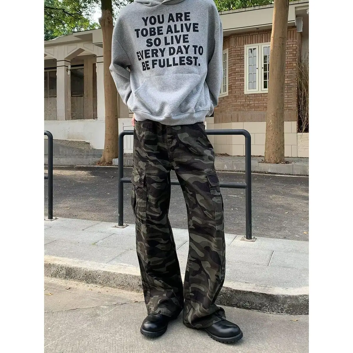 Extended American Style Spicy Girl Camouflage Micro-flared Jeans Women's Spring Slimming Hoof Flared Pants Workwear
Extended American Style Spicy Girl Camouflage Micro-flared Jeans Women's Spring Slimming Hoof Flared Pants Workwear