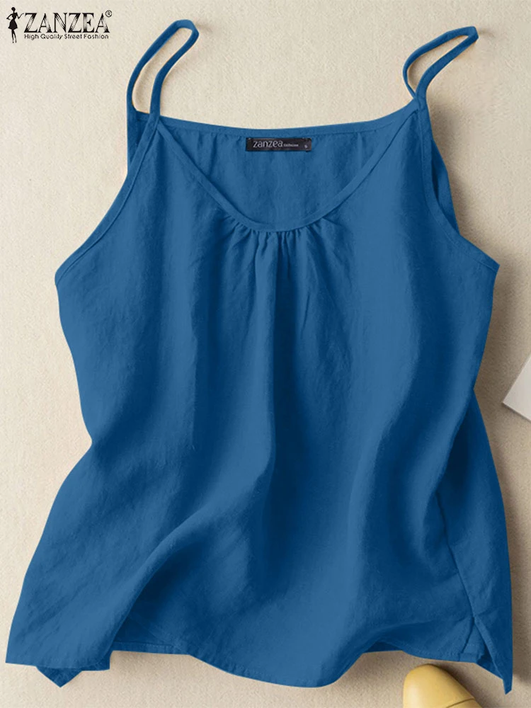 2025 Summer Tanks Tops ZANZEA Women Casual Loose Solid Beach Camis Female Holiday Shirt Fashion Spaghetti Strap Cotton Blouse
2025 Summer Tanks Tops ZANZEA Women Casual Loose Solid Beach Camis Female Holiday Shirt Fashion Spaghetti Strap Cotton Blouse