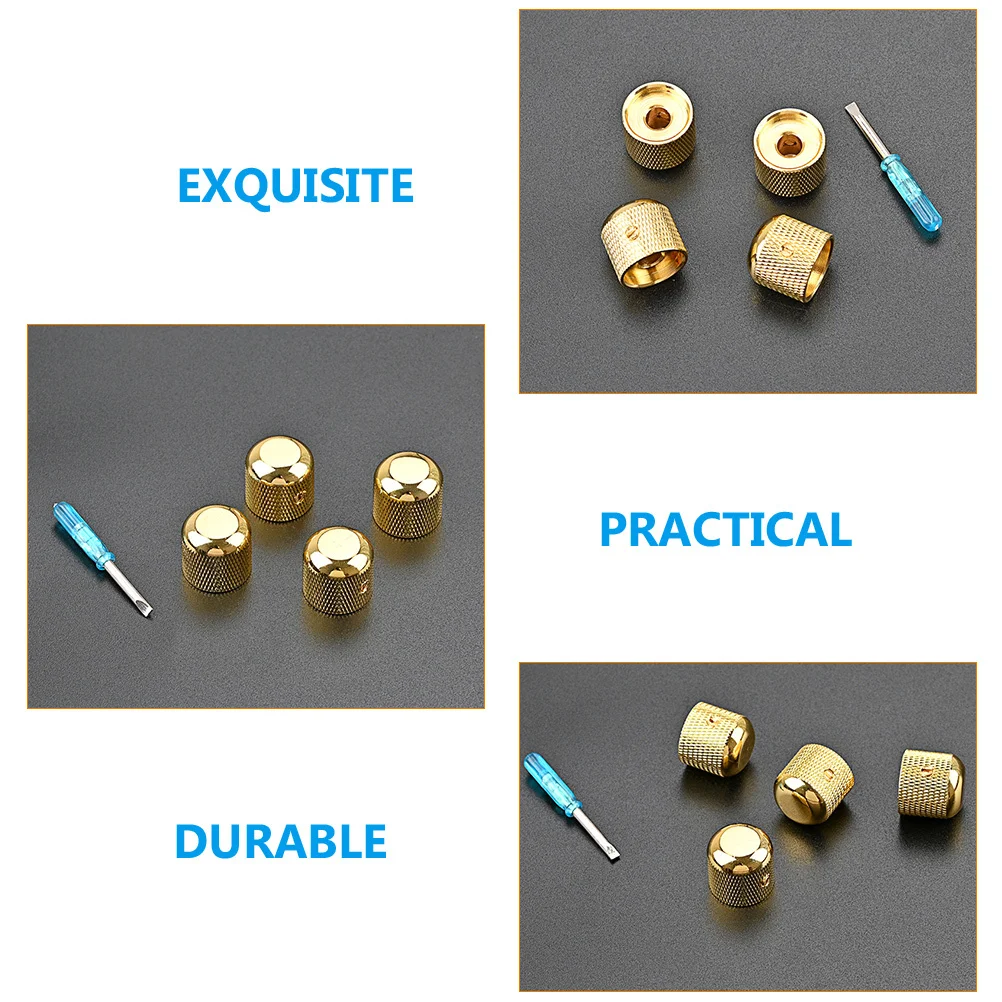 4pcs Metal Guitar Volume Knobs Bass Replacement Caps Electric Instrument Control Accessories Potentiometer Knob Hats
4pcs Metal Guitar Volume Knobs Bass Replacement Caps Electric Instrument Control Accessories Potentiometer Knob Hats