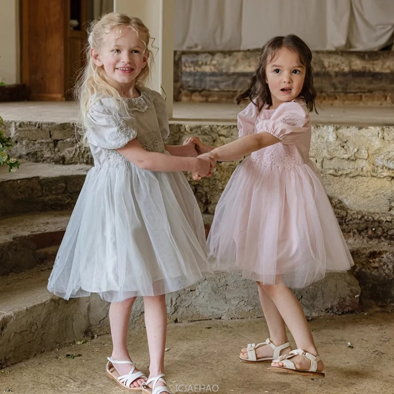Korean Girls Lace Trim Solid Color Princess Dress Flower Girl Wedding Party Gown Birthday Celebration Formal Kids Outfit Summer
Korean Girls Lace Trim Solid Color Princess Dress Flower Girl Wedding Party Gown Birthday Celebration Formal Kids Outfit Summer