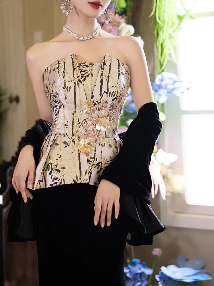 Ele Bla Evening Gown Fi Tail Sle for Host Wedding Par Performance High Quali Polyester Long Svel Dr
Ele Bla Evening Gown Fi Tail Sle for Host Wedding Par Performance High Quali Polyester Long Svel Dr