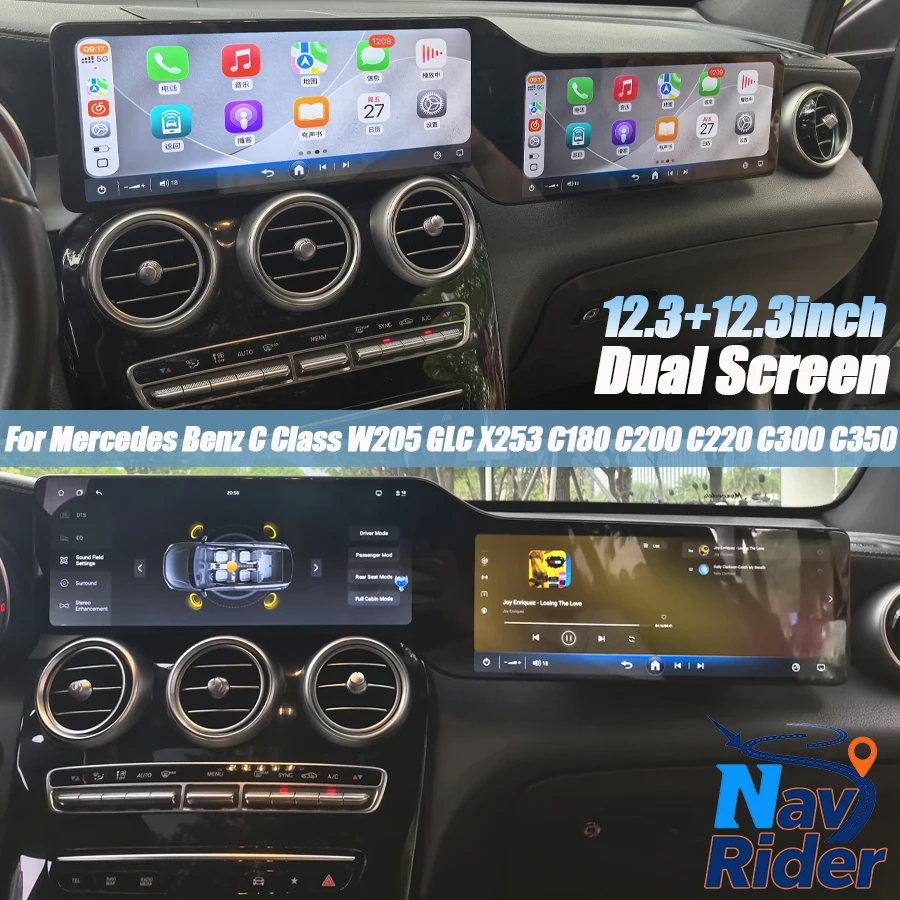 24.6inch Dual Screen Android For Mercedes Benz C Class W205 GLC X253 C180 C200 C220 C300 C350 2016-2022 Stereo Autoradio Carplay
24.6inch Dual Screen Android For Mercedes Benz C Class W205 GLC X253 C180 C200 C220 C300 C350 2016-2022 Stereo Autoradio Carplay