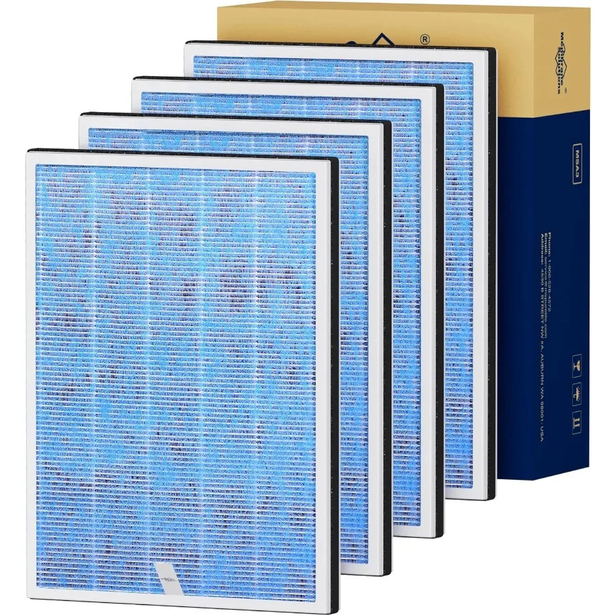 MSA3/MSA3S Genuine Original Air Purifier Filter Replacement 4 Pack Upgraded 4-in-1 H13 True HEPA Filter for Home Office Use Whi
MSA3/MSA3S Genuine Original Air Purifier Filter Replacement 4 Pack Upgraded 4-in-1 H13 True HEPA Filter for Home Office Use Whi
