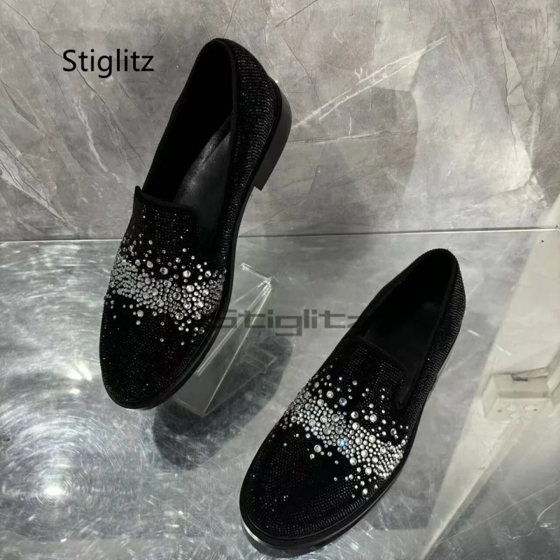 Genuine Leather Rhinestone Loafers for Men Casual Slip On Crystal Comfortable Men's Shoes Office Business Dress Wedding Shoes
Genuine Leather Rhinestone Loafers for Men Casual Slip On Crystal Comfortable Men's Shoes Office Business Dress Wedding Shoes