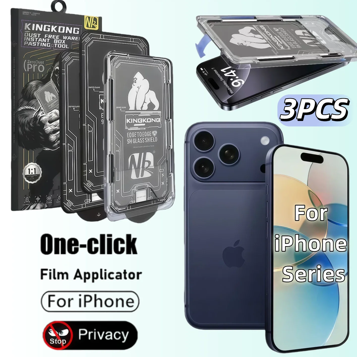 3pcs Anti-Peeping Tempered Glass Screen Protector Anti-Scratch Easy Install for iPhone 17 16 15 14 Pro Max Protective Film
3pcs Anti-Peeping Tempered Glass Screen Protector Anti-Scratch Easy Install for iPhone 17 16 15 14 Pro Max Protective Film