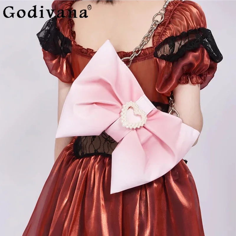 Original Design Bow Shoulder Bag Women's Sweet Girls Messenger Bag Lady Solid Color Gradient Handbag Ladies Y2k Cosmetic Bags
Original Design Bow Shoulder Bag Women's Sweet Girls Messenger Bag Lady Solid Color Gradient Handbag Ladies Y2k Cosmetic Bags