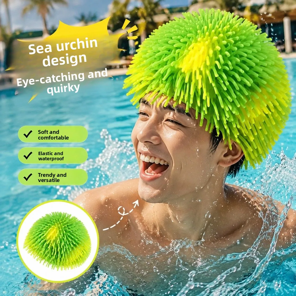 Creative Funny Sea Urchin Silicone Swimming Cap Unisex Large Size Non-Slip Headball Headwear Women's Style New 2026
Creative Funny Sea Urchin Silicone Swimming Cap Unisex Large Size Non-Slip Headball Headwear Women's Style New 2026