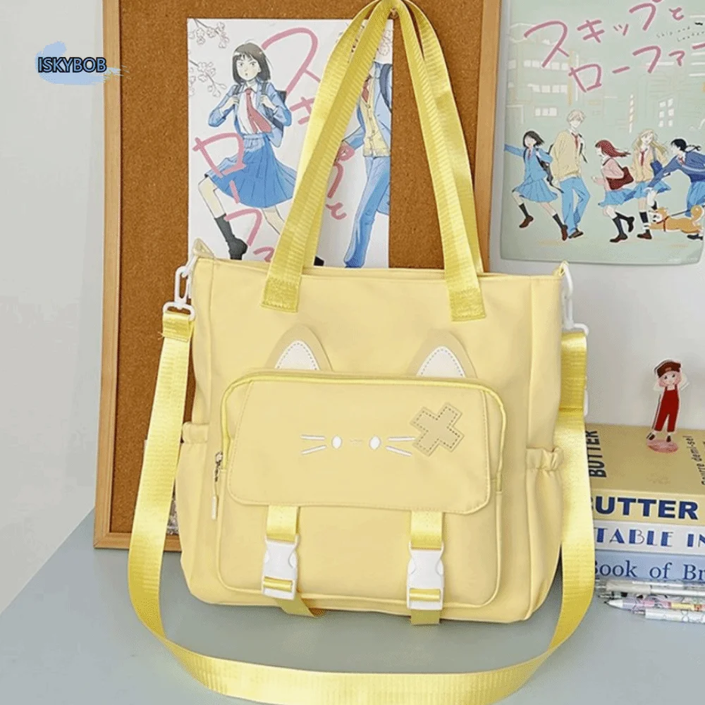 Preppy Style Cartoon Kitten Crossbody Bag Lightweight Dustproof Nylon Backpack Polyester Large Capacity Cat Shoulder Bag Sport
Preppy Style Cartoon Kitten Crossbody Bag Lightweight Dustproof Nylon Backpack Polyester Large Capacity Cat Shoulder Bag Sport