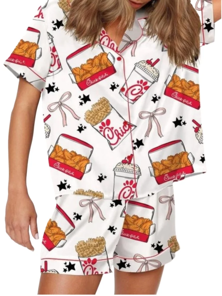 New Cartoon Women's Two Piece Set Pajama Set 3D Printed Casual Women's Short Sleeves Shirt Comfortable Home Clothing Pajama Set
New Cartoon Women's Two Piece Set Pajama Set 3D Printed Casual Women's Short Sleeves Shirt Comfortable Home Clothing Pajama Set