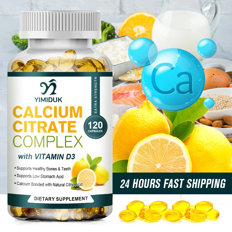 Organic Calcium Citrate Complex Capsules( Vitamin D3)-Supports Healthy Bones & Teeth,Bone Muscle Nerve Health,Low Stomach Acid
Organic Calcium Citrate Complex Capsules( Vitamin D3)-Supports Healthy Bones & Teeth,Bone Muscle Nerve Health,Low Stomach Acid