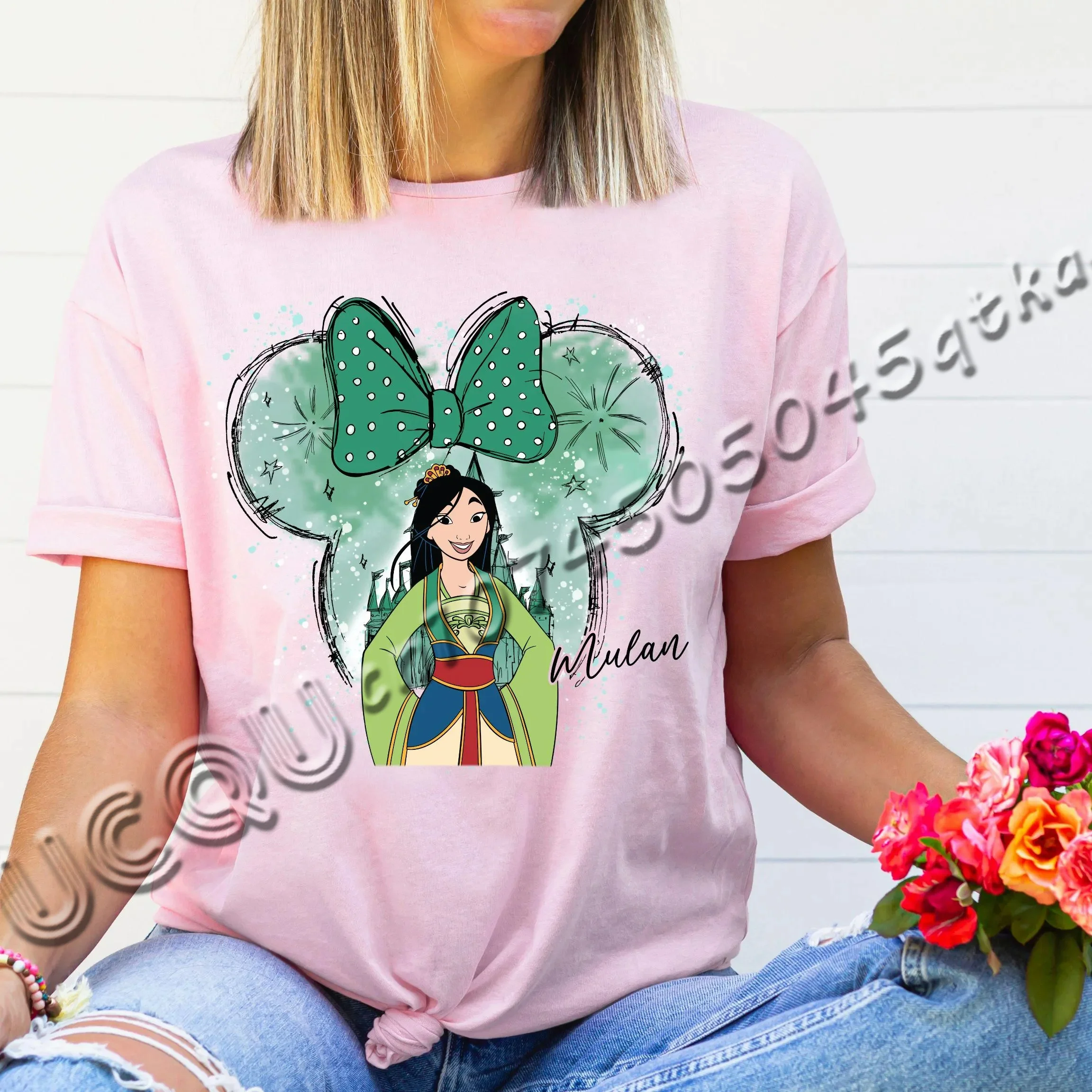 Disney Mulan Castle Princess Print Short Sleeved T-shirt Women's Girlfriends Fashionable And Casual Versatile Men's T-Shirt
Disney Mulan Castle Princess Print Short Sleeved T-shirt Women's Girlfriends Fashionable And Casual Versatile Men's T-Shirt