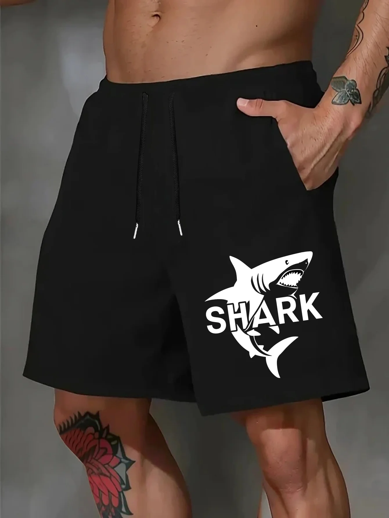 Men's Summer Fashion Shark Print Casual Shorts Loose Fit Elastic Waistband with Drawstring Suitable for Everyday Wear
Men's Summer Fashion Shark Print Casual Shorts Loose Fit Elastic Waistband with Drawstring Suitable for Everyday Wear