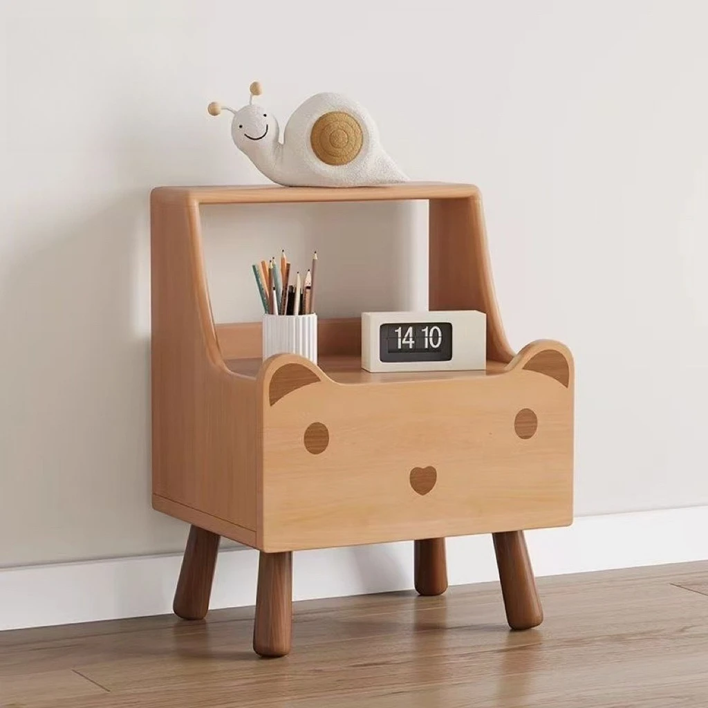 Прикроватная тумбочка из массива каучукового дерева, экологичная, с ящиком, для хранения, детская, с милым медвежонком
Прикроватная тумбочка из массива каучукового дерева, экологичная, с ящиком, для хранения, детская, с милым медвежонком