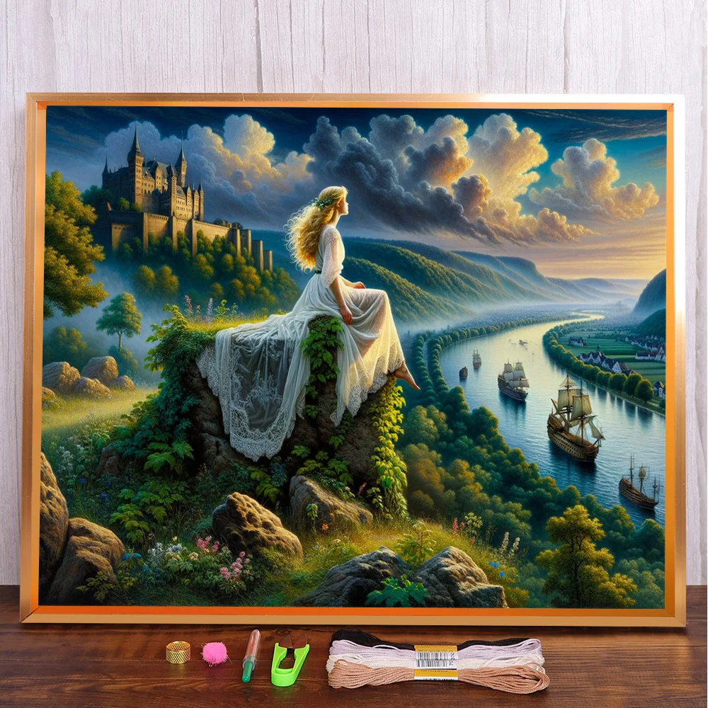 Scenery Girl Castle Cross-Stitch Patterns DIY Embroidery Handicraft Handiwork Hobby Knitting Sales Home Decor For Adults
Scenery Girl Castle Cross-Stitch Patterns DIY Embroidery Handicraft Handiwork Hobby Knitting Sales Home Decor For Adults