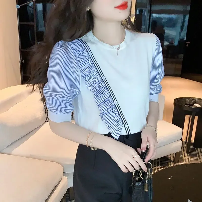 Woven Half Sleeve Shirts & Blouses for Women Chiffon Blouse Clothing Woman Top Trend 2024 Modern Long Youthful Elegant Pretty S
Woven Half Sleeve Shirts & Blouses for Women Chiffon Blouse Clothing Woman Top Trend 2024 Modern Long Youthful Elegant Pretty S