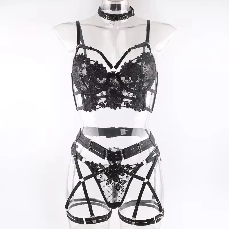 Western New Arrival Embroidery Black Bra Ribbon Hollow Out Garter Belt Women Lady Sexy Lingerie Set Sexy Lingerie Set Set
Western New Arrival Embroidery Black Bra Ribbon Hollow Out Garter Belt Women Lady Sexy Lingerie Set Sexy Lingerie Set Set