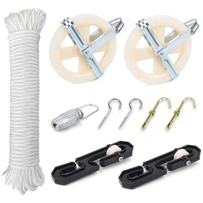 ABKY-Heavy Duty Clothesline Kit,150Ft Nylon Clothesline Pulley Kit, Polyester Clothes Line Rope Outdoors
ABKY-Heavy Duty Clothesline Kit,150Ft Nylon Clothesline Pulley Kit, Polyester Clothes Line Rope Outdoors