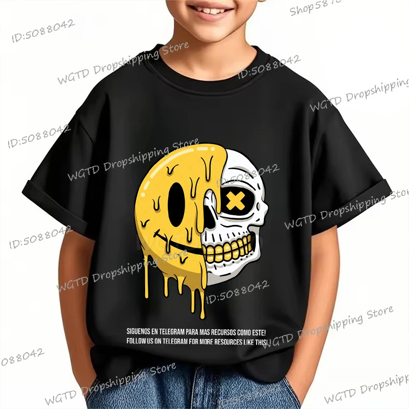 2025 Summer New Smile Skull Tshirt Boys Girls Harajuku Skeleton Shirts Short Sleeve Kids Hip Hop Skull Streetwear T Shirts
2025 Summer New Smile Skull Tshirt Boys Girls Harajuku Skeleton Shirts Short Sleeve Kids Hip Hop Skull Streetwear T Shirts
