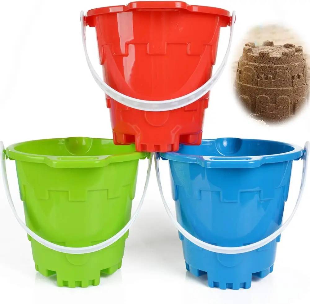 7-Inch Large Sand Pail Bucket for Beach Toys, Gardening Bath Toy, Thick Plastic, Green Blue Red
7-Inch Large Sand Pail Bucket for Beach Toys, Gardening Bath Toy, Thick Plastic, Green Blue Red