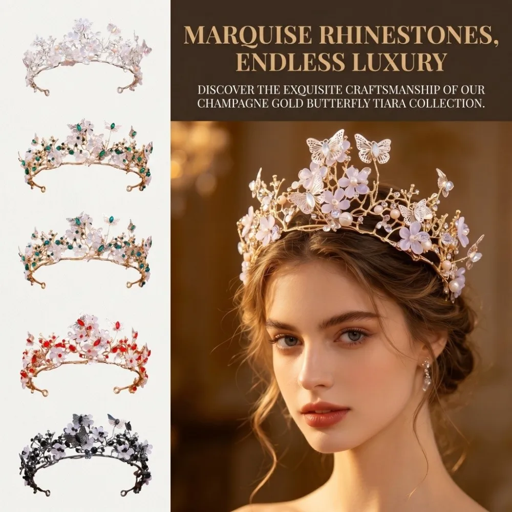 Luxury Crystal Bridal Tiaras Sparkling Vintage Queen Princess Crown Butterfly pattern Elegant Prom Diadem Prom Party
Luxury Crystal Bridal Tiaras Sparkling Vintage Queen Princess Crown Butterfly pattern Elegant Prom Diadem Prom Party