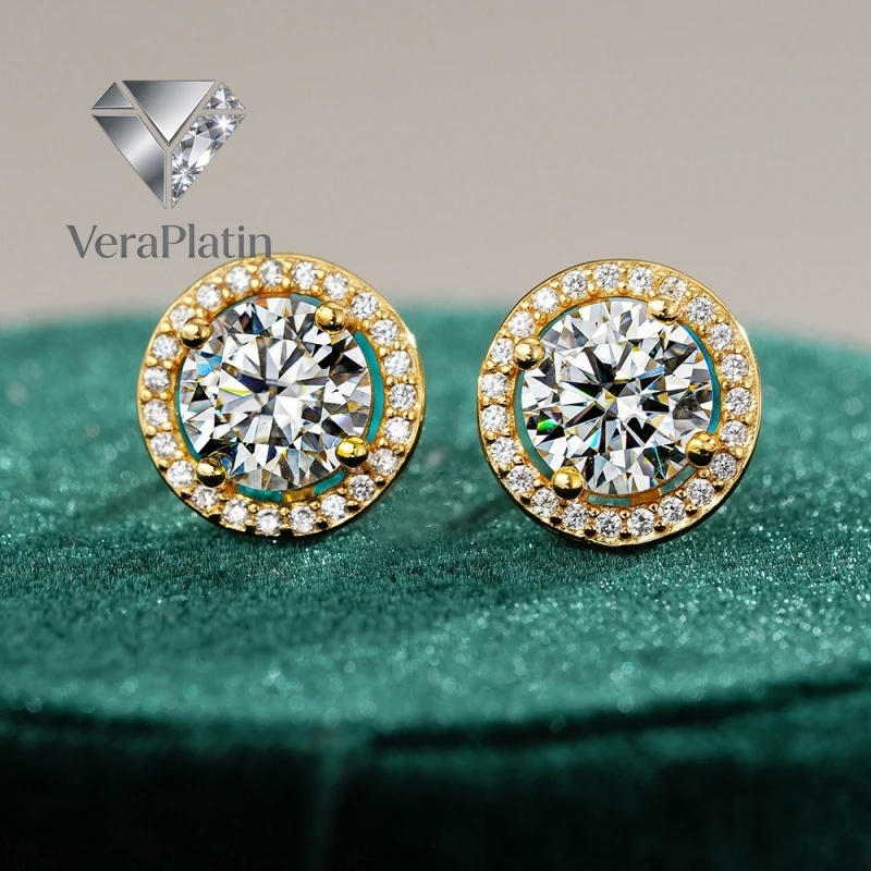 VeraPlatin Lover Valentine's Day 18K Gold Wife Stud Earrings 0.5/1 Carat Moissanite Diamond Women Wedding Jewelry Girl Friend Bi
VeraPlatin Lover Valentine's Day 18K Gold Wife Stud Earrings 0.5/1 Carat Moissanite Diamond Women Wedding Jewelry Girl Friend Bi