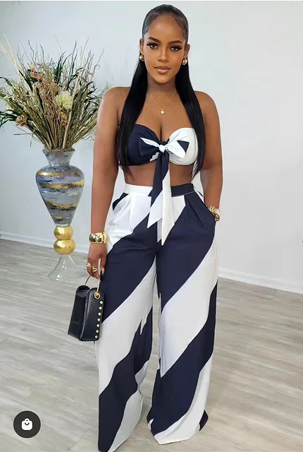 Women's Set Sexy Chest Wrapping Fashion Printed Loose Wide Leg Pants Two Piece Set 2025 Summer
Women's Set Sexy Chest Wrapping Fashion Printed Loose Wide Leg Pants Two Piece Set 2025 Summer