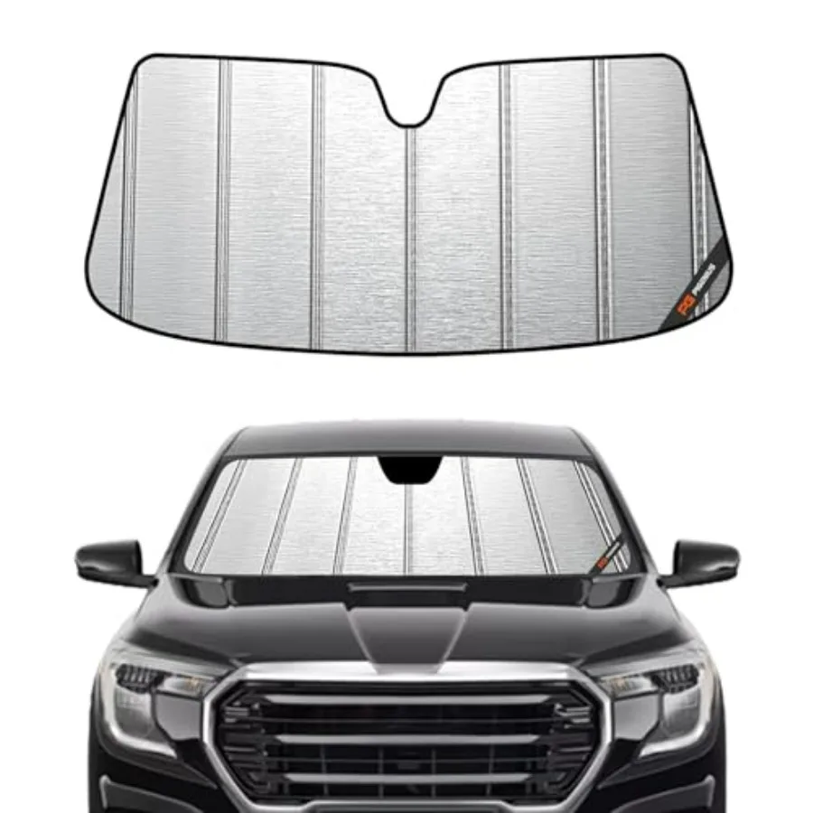 Windshield Sunshade for GMC Terrain 2018-2024, Metallic Silver Finish, UV-blocking aluminum-coated fabric, foldable for easy st
Windshield Sunshade for GMC Terrain 2018-2024, Metallic Silver Finish, UV-blocking aluminum-coated fabric, foldable for easy st