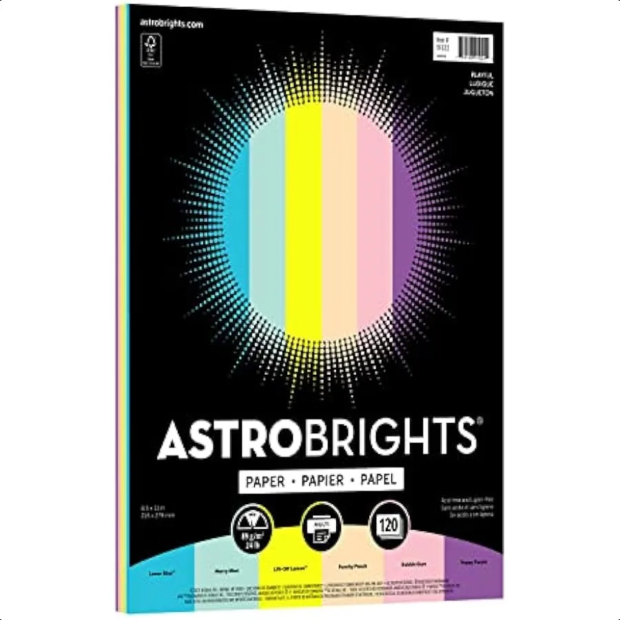 Цветная бумага 8,5 x 11 дюймов, 24 фунта, 90 г/кв., игривый, 6 цветов, в ассортименте, 120 листов, 91022
Цветная бумага 8,5 x 11 дюймов, 24 фунта, 90 г/кв., игривый, 6 цветов, в ассортименте, 120 листов, 91022