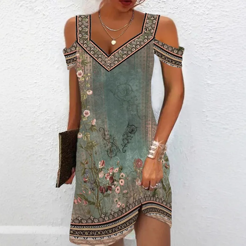 Summer New Arrival European American Women Dress Retro Ethnic Print Casual V Neck Dress Fashion Boho Style Loose Fit Flowy
Summer New Arrival European American Women Dress Retro Ethnic Print Casual V Neck Dress Fashion Boho Style Loose Fit Flowy