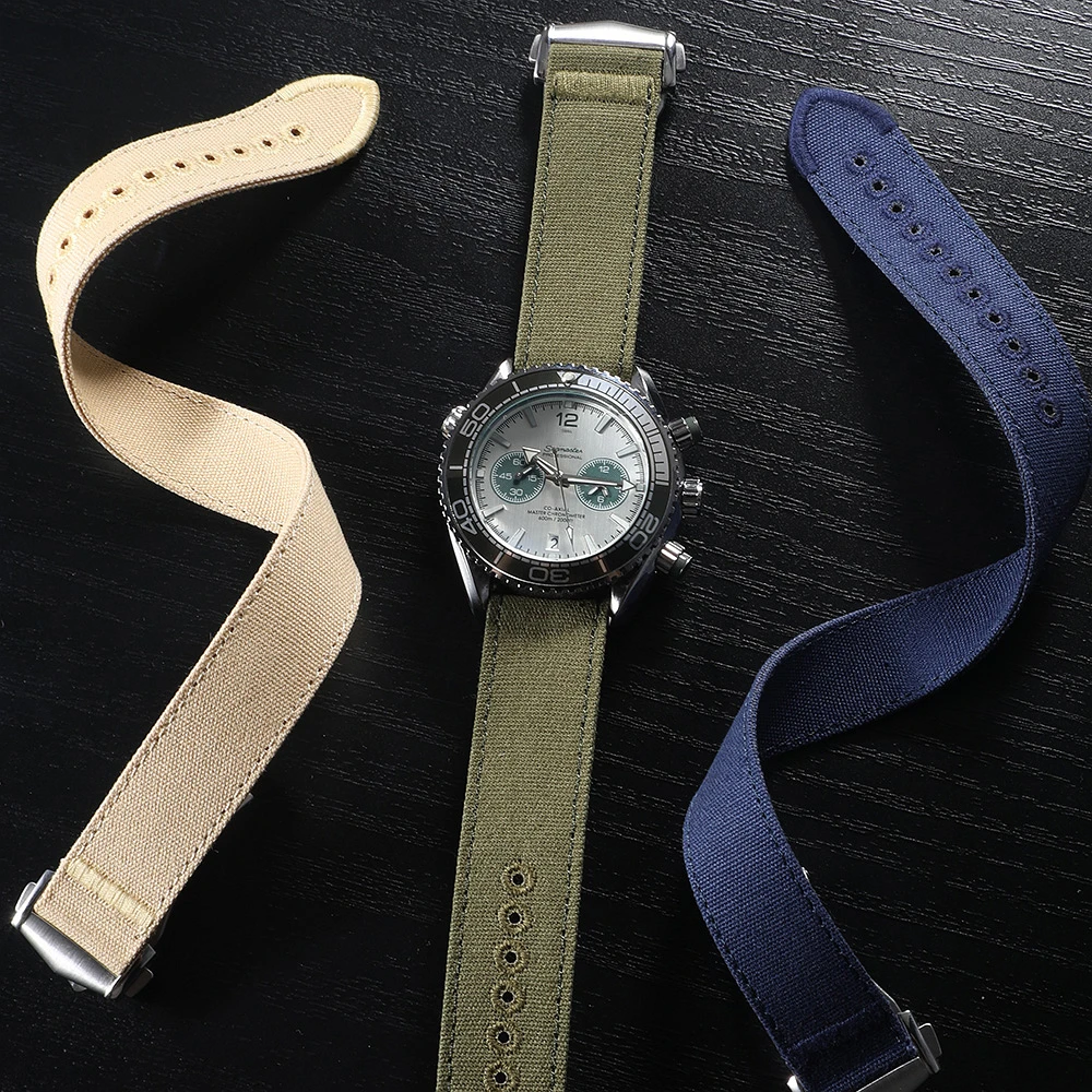 Deployment Buckle Sailcloth Watch Strap 20mm 22mm Black Khaki Green Canvas Folding Clasp Embroidery Fabric Watchband for Men
Deployment Buckle Sailcloth Watch Strap 20mm 22mm Black Khaki Green Canvas Folding Clasp Embroidery Fabric Watchband for Men