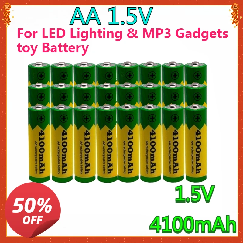 New High-quality 1.5V AA 4100mAh Rechargeable Alkaline Battery - Tailored for LED Lighting & MP3 Gadgets toy Battery
New High-quality 1.5V AA 4100mAh Rechargeable Alkaline Battery - Tailored for LED Lighting & MP3 Gadgets toy Battery