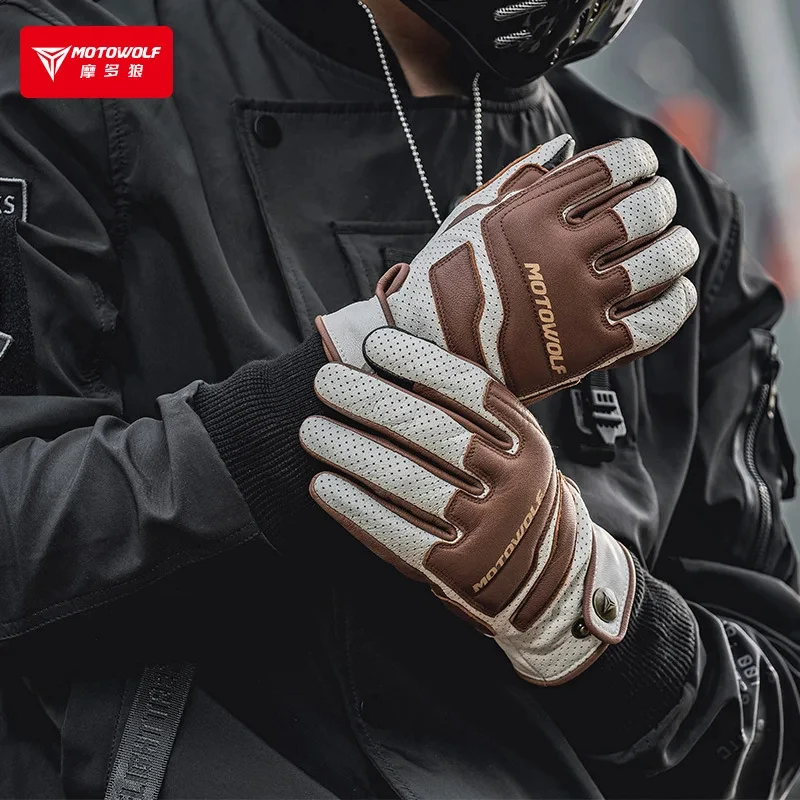 Motowolf Motorcycle Summer Gloves Sheepskin Breathable Leather Retro Touch Screen Full Finger Outdoor Riding Men Motobike Gloves
Motowolf Motorcycle Summer Gloves Sheepskin Breathable Leather Retro Touch Screen Full Finger Outdoor Riding Men Motobike Gloves