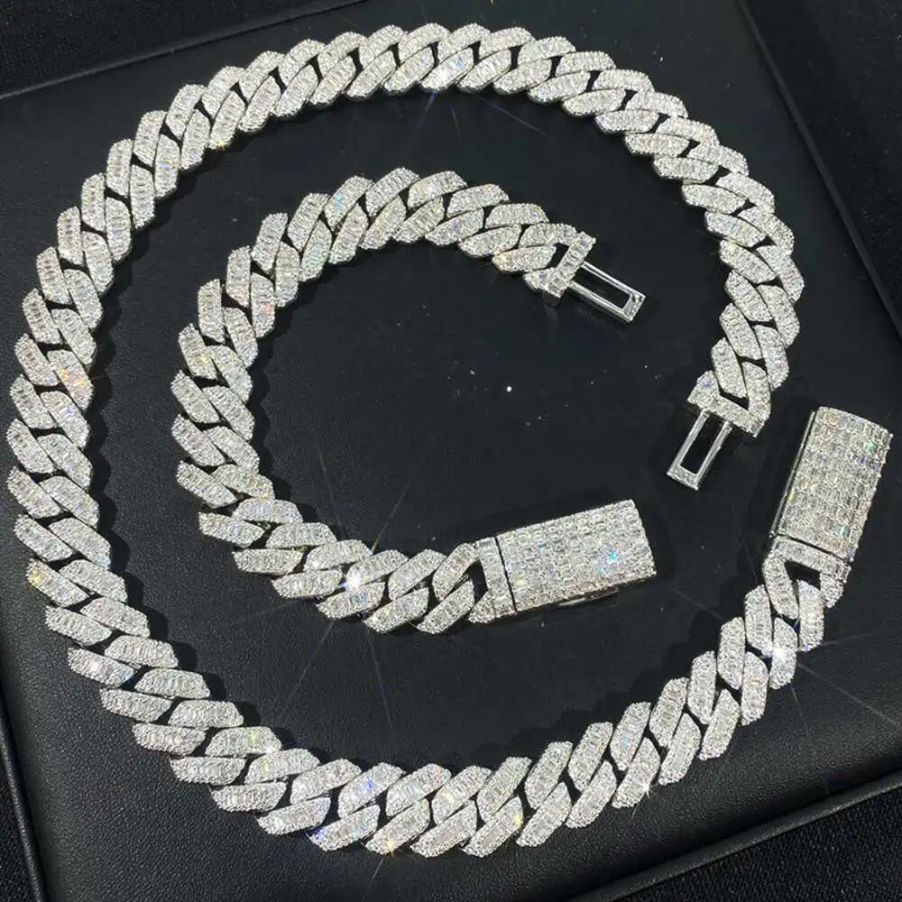 Rapper Popular Design Baguette Diamond Bracelet S925 Moissanite Jewelry Set Luxury Cuban Chain Cuban Link Chain Necklace
Rapper Popular Design Baguette Diamond Bracelet S925 Moissanite Jewelry Set Luxury Cuban Chain Cuban Link Chain Necklace
