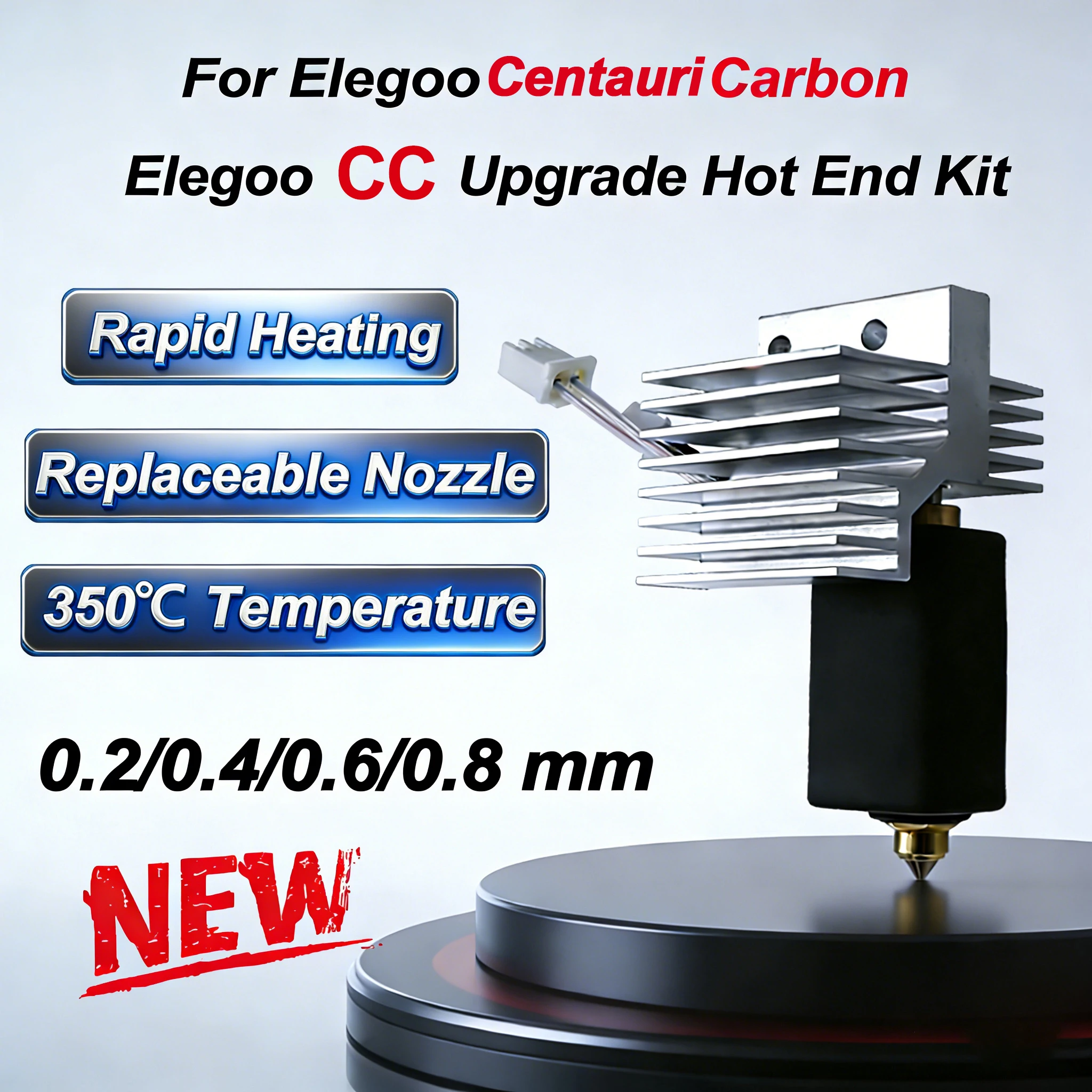 Upgrade elegoo CC hotend 0.2/0.4/0.6/0.8mm Assembled Extruder Hotend Kit for Elegoo Centauri Carbon Hot end / Centauri Nozzle
Upgrade elegoo CC hotend 0.2/0.4/0.6/0.8mm Assembled Extruder Hotend Kit for Elegoo Centauri Carbon Hot end / Centauri Nozzle