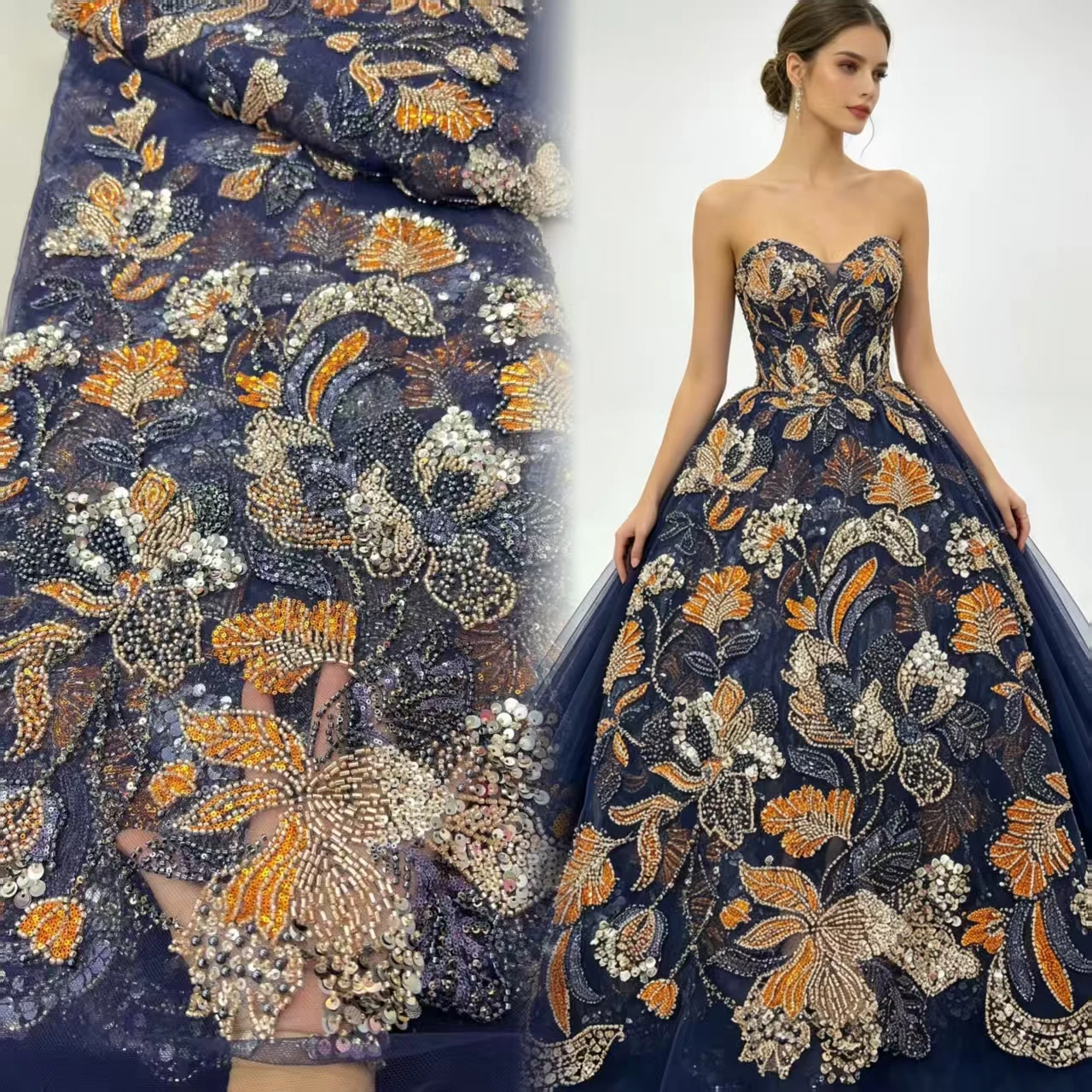 High Quality African Sequins Embroidery Lace Top Sale French Nigerian Luxury Beads Lace Fabric For Wedding Party Dress Sewing
High Quality African Sequins Embroidery Lace Top Sale French Nigerian Luxury Beads Lace Fabric For Wedding Party Dress Sewing