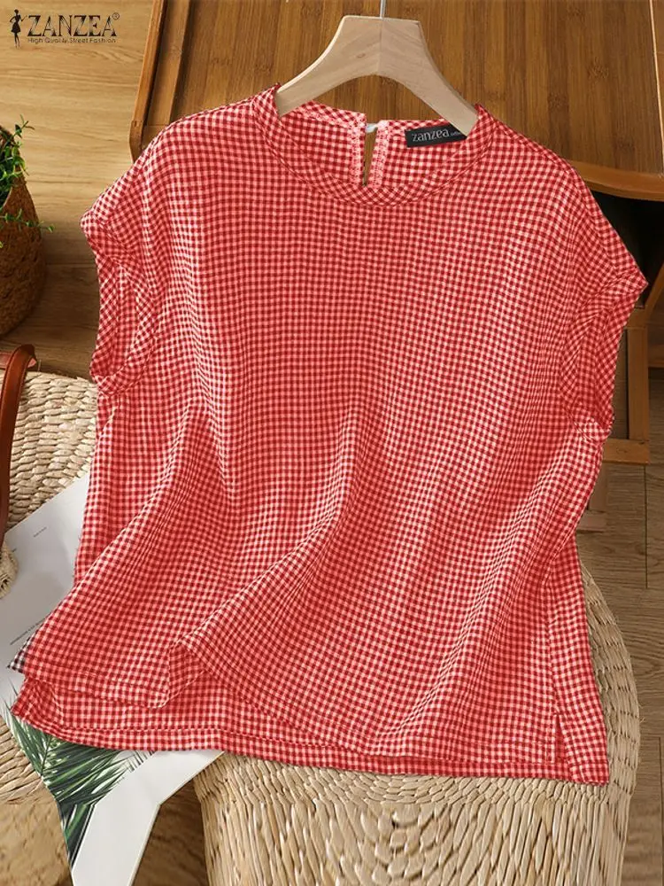 ZANZEA Women Fashion Plaid Blouse Summer Shirts 2025 Sleeveless Tops Tunic Round Neck Checked Print Work Elegant Blusas Tees
ZANZEA Women Fashion Plaid Blouse Summer Shirts 2025 Sleeveless Tops Tunic Round Neck Checked Print Work Elegant Blusas Tees