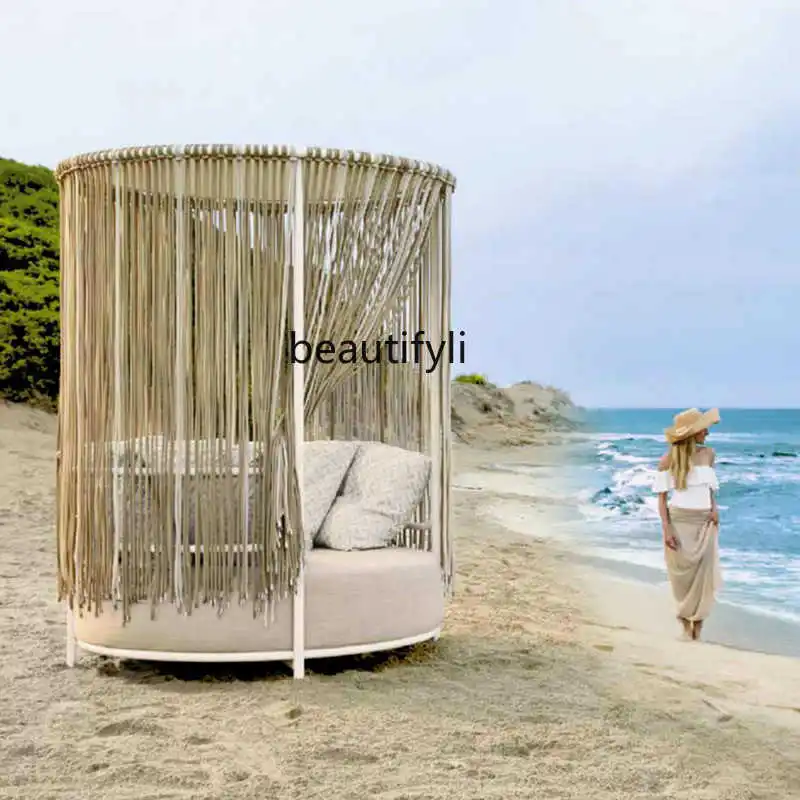Outdoor Rattan Woven Lounger Beach Rattan Woven Large Round Bed Homestay Hotel Beach Outdoor Lounger Chair
Outdoor Rattan Woven Lounger Beach Rattan Woven Large Round Bed Homestay Hotel Beach Outdoor Lounger Chair