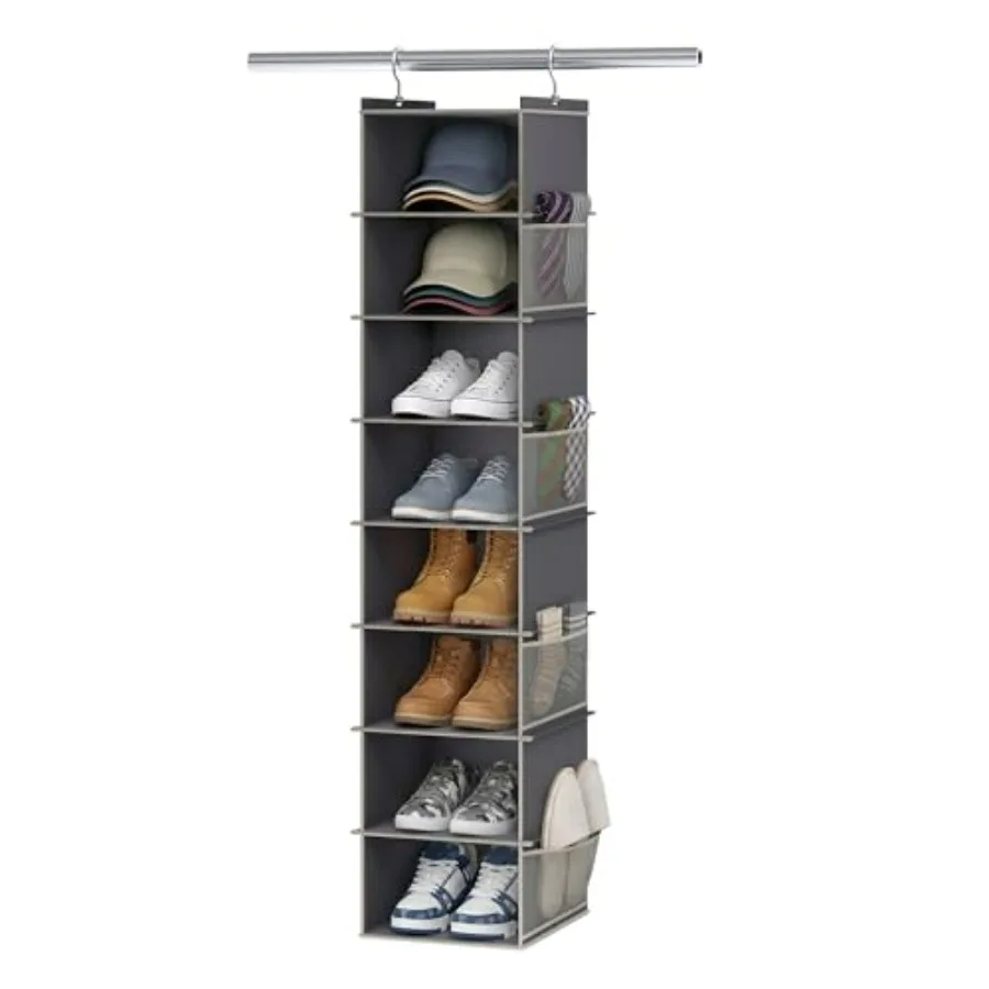 Upgraded Extra Wide Hanging Shoe Organizer for Closet, 8-Shelf Storage Organizer with 8 Side Pockets, Hanging Shoe Rack for Hat
Upgraded Extra Wide Hanging Shoe Organizer for Closet, 8-Shelf Storage Organizer with 8 Side Pockets, Hanging Shoe Rack for Hat