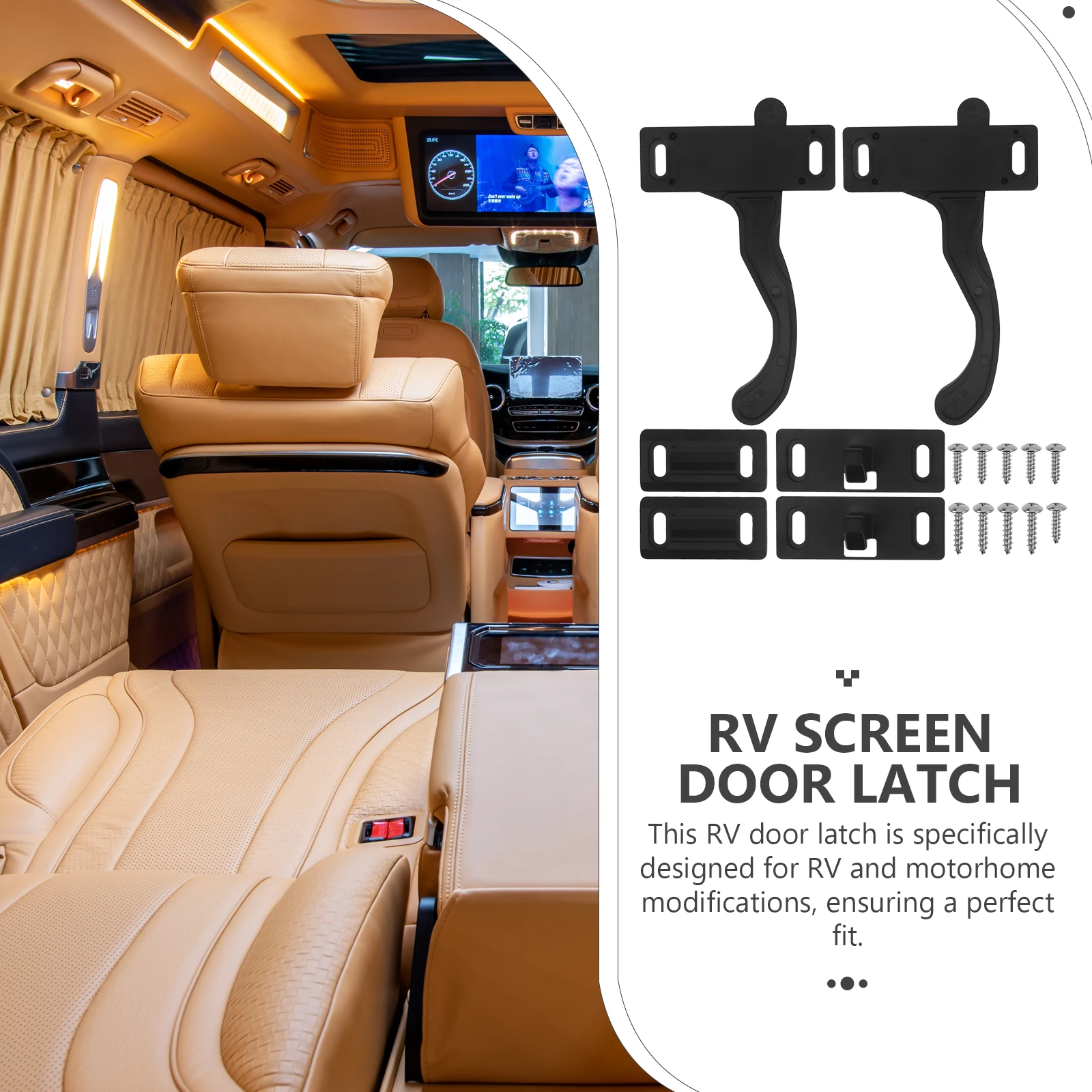 2pcs RV Lock Accessories High Strength Screen Door Latch Camper Travel Trailer Handle Replacement Parts Motorhome Attachment rv
2pcs RV Lock Accessories High Strength Screen Door Latch Camper Travel Trailer Handle Replacement Parts Motorhome Attachment rv