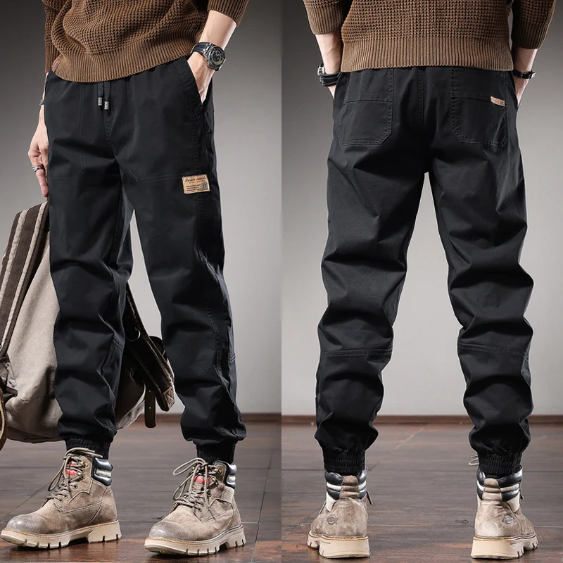 Autumn Black Casual Pencil Pants Men Streetwear Clothing Baggy Cotton Elastic Waist Drawstring Jogging Trousers
Autumn Black Casual Pencil Pants Men Streetwear Clothing Baggy Cotton Elastic Waist Drawstring Jogging Trousers