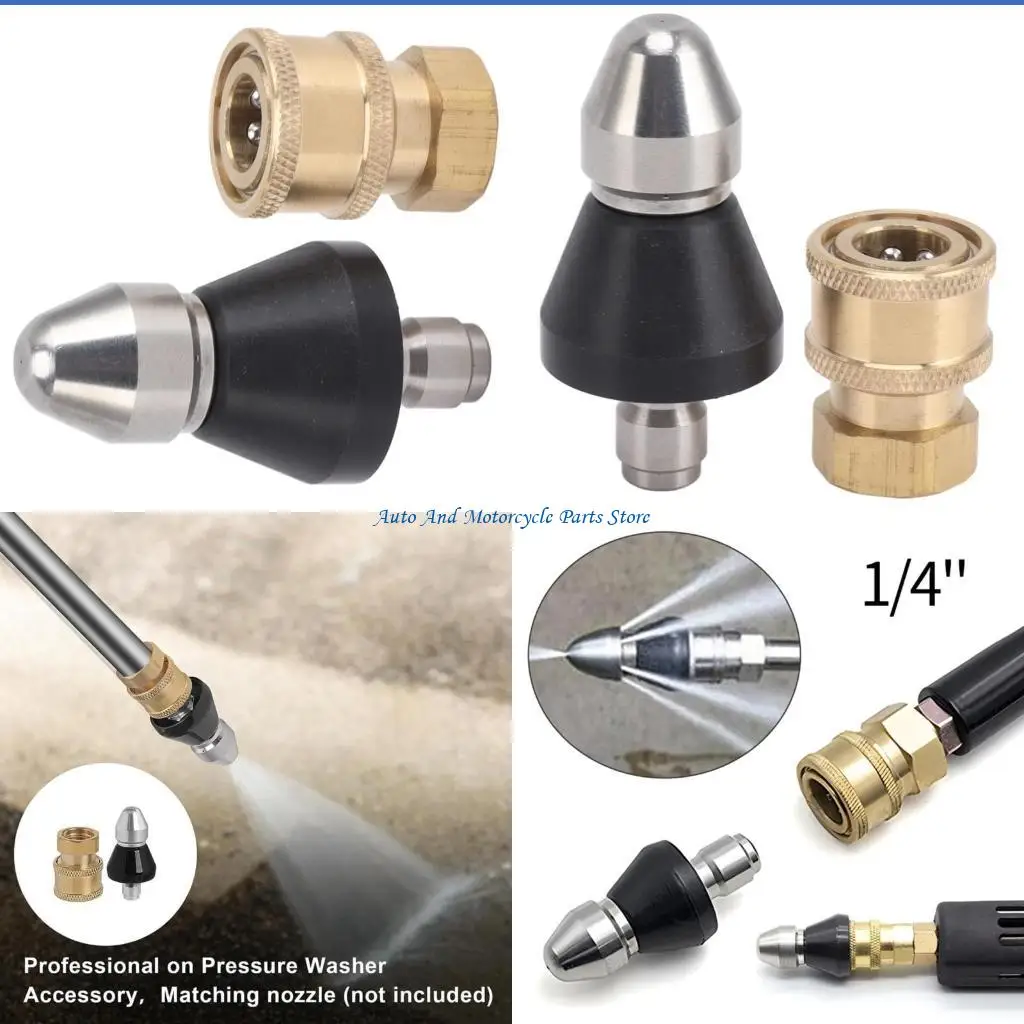 P9FD Pressure Washer Adapter Accessory High Pressure Nozzle Sewer Cleaning Tool Sewer Jetter Nozzle 1/4Inch Quick Connector
P9FD Pressure Washer Adapter Accessory High Pressure Nozzle Sewer Cleaning Tool Sewer Jetter Nozzle 1/4Inch Quick Connector