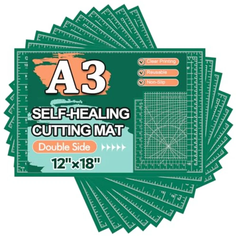 10 Pcs Self Healing Cutting Mat Bulk 12"×18" Rotary Cutting Mats for Crafts A3 Sewing Boards for Fabric Quilting Scrapbooking P
10 Pcs Self Healing Cutting Mat Bulk 12"×18" Rotary Cutting Mats for Crafts A3 Sewing Boards for Fabric Quilting Scrapbooking P