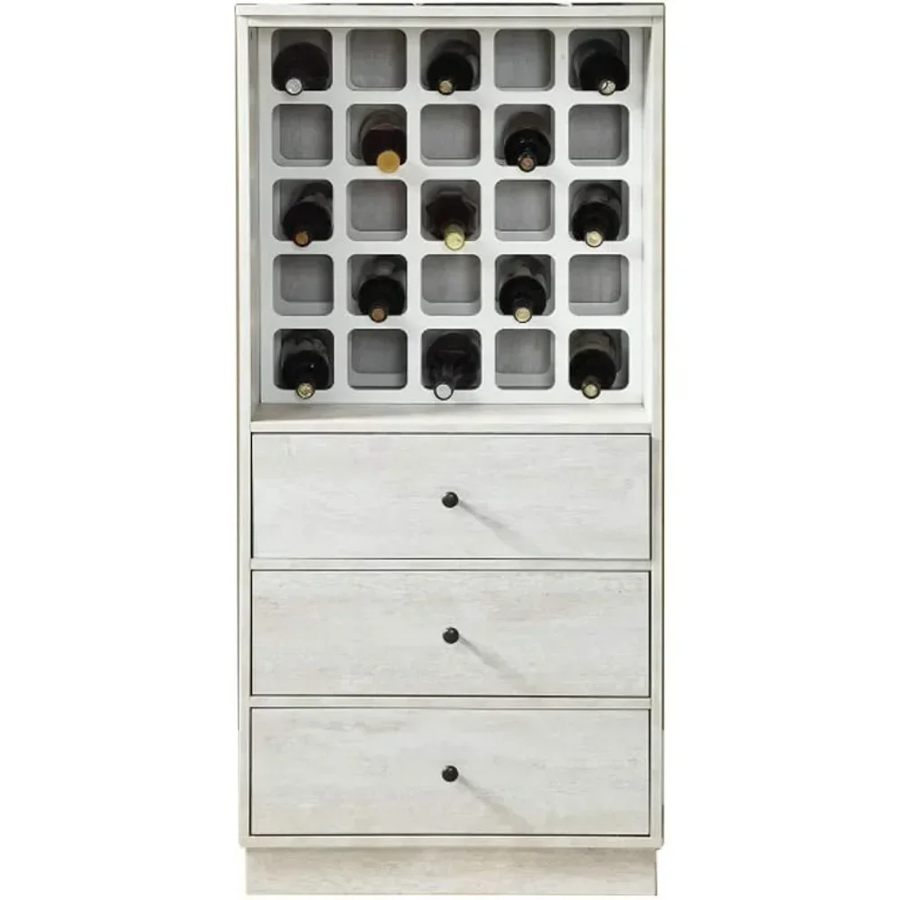 Wine Cabinet with Drawers, Sold Wood Wine Holder, 25-Bottle Rack with 3 Storage Drawers (Antique White)
Wine Cabinet with Drawers, Sold Wood Wine Holder, 25-Bottle Rack with 3 Storage Drawers (Antique White)