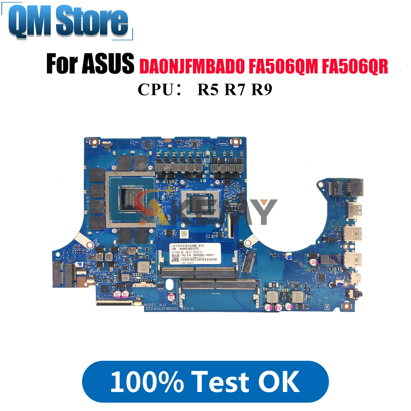 DA0NJFMBAD0 Материнская плата для ноутбука ASUS TUF Gaming FA506QR FA506Q FA506QM Материнская плата для ноутбука с процессором R5 R7 R9 100% tests OK stk
DA0NJFMBAD0 Материнская плата для ноутбука ASUS TUF Gaming FA506QR FA506Q FA506QM Материнская плата для ноутбука с процессором R5 R7 R9 100% tests OK stk