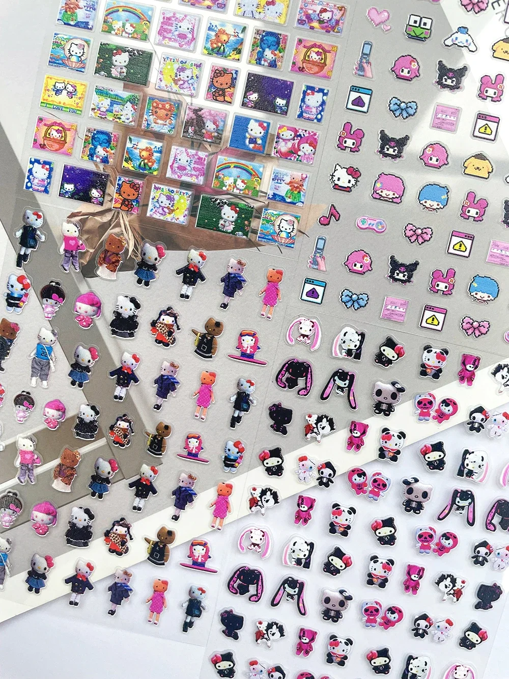 Cute Sanrio Hello Kitty Pvc Transparent Waterproof Nails Stickers 5D Pixel Style Y2K Diy Notebook Suitcase Handbook Stickers Toy
Cute Sanrio Hello Kitty Pvc Transparent Waterproof Nails Stickers 5D Pixel Style Y2K Diy Notebook Suitcase Handbook Stickers Toy