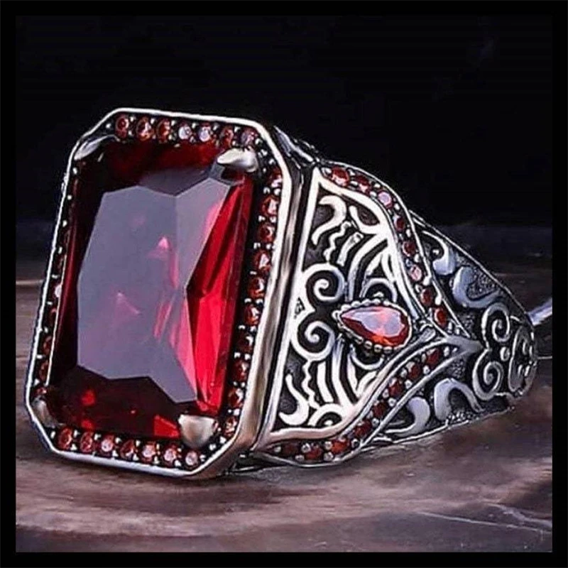 2023 New High-end Domineering Aquamarine Men's Ring Retro Engraving Pattern Punk Ring Turkish Fashion High Quality Jewelry
2023 New High-end Domineering Aquamarine Men's Ring Retro Engraving Pattern Punk Ring Turkish Fashion High Quality Jewelry