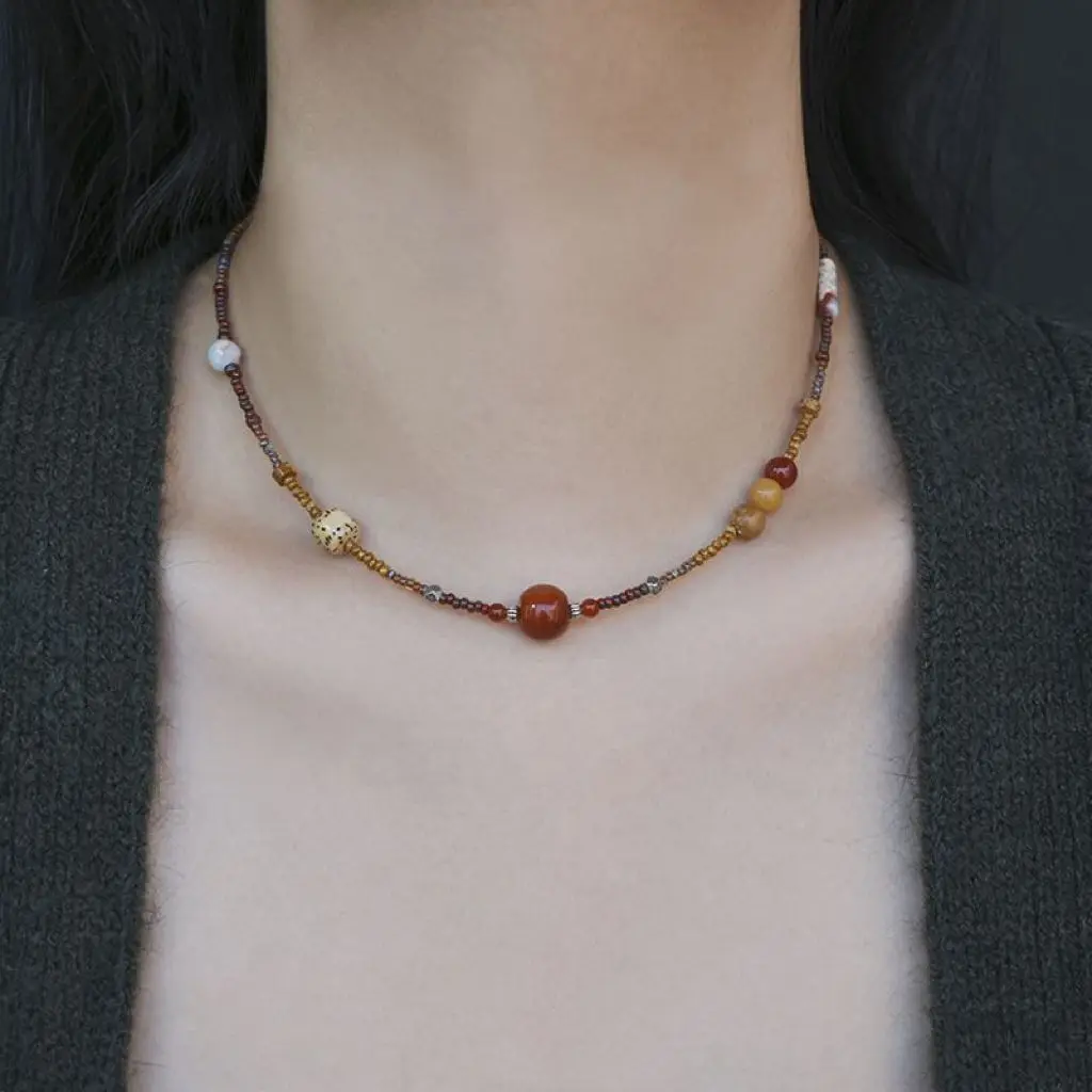 Оригинальное современное китайское красное агатовое регулируемое колье с бусинами на удачу, этническое женское ожерелье из бисера, изготовленное защитное ожерелье, подарок
Оригинальное современное китайское красное агатовое регулируемое колье с бусинами на удачу, этническое женское ожерелье из бисера, изготовленное защитное ожерелье, подарок