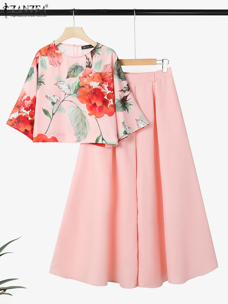 ZANZEA Wide Leg Pants Commute 2 PIeces Suit Elegant Loose Floral Print 3/4 Sleeve Crop Tops Women Pant Sets Fashion 2PCS Outfits
ZANZEA Wide Leg Pants Commute 2 PIeces Suit Elegant Loose Floral Print 3/4 Sleeve Crop Tops Women Pant Sets Fashion 2PCS Outfits